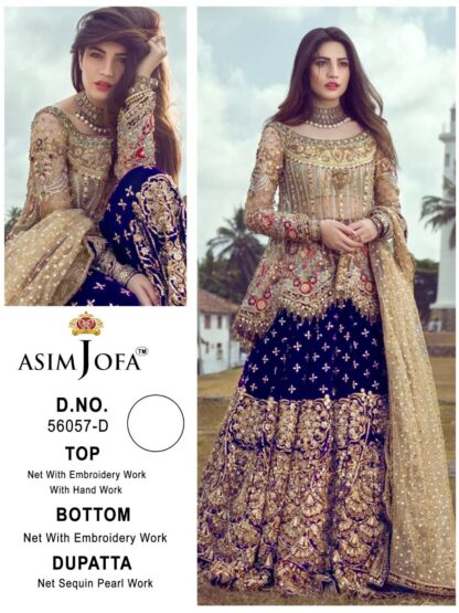 ASIM JOFA 56057 D PAKISTANI SUITS WHOLESALER