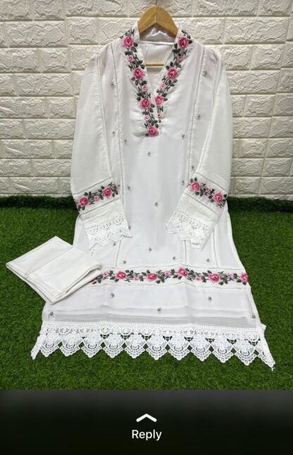 NAIMAT NFS 1010 WHITE PAKISTANI KURTIS WHOLESALER