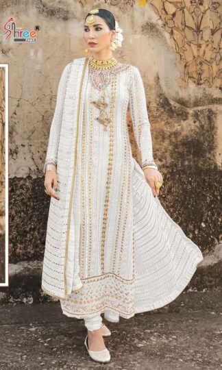 SHREE FABS S 423 D WHITE SALWAR KAMEEZ WHOLESALERSHREE FABS S 423 D WHITE SALWAR KAMEEZ WHOLESALER