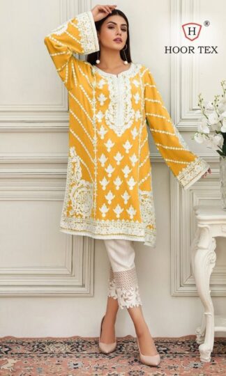 HOOR TEX 21018 D YELLOW PAKISTANI SALWAR KAMEEZ WHOLESALER