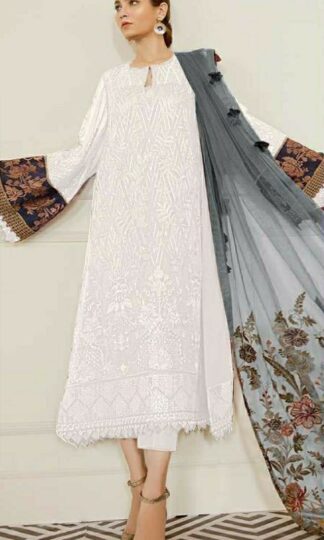 RAMSHA R 411 WHITE PAKISTANI SALWAR SUITS