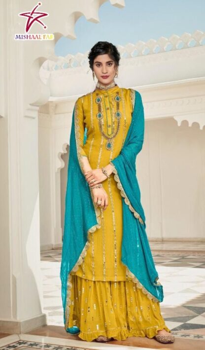 MISHAAL FAB 8017 D PAKISTANI SUITS IN SINGLE PIECE