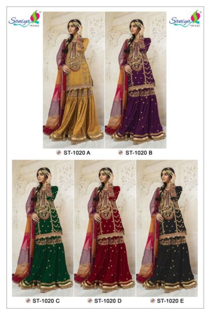 SANIYA TRENDZ ST 1020 A PAKISTANI SALWAR SUITS WHOLESALER