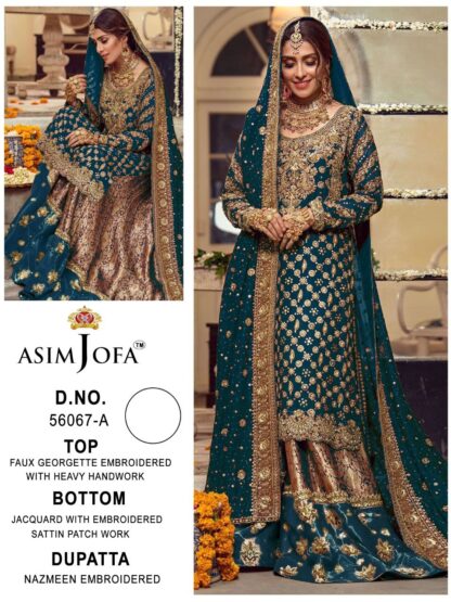 ASIM JOFA 56067 A UNSTITCHED PAKISTANI SALWAR SUITS WHOLESALER