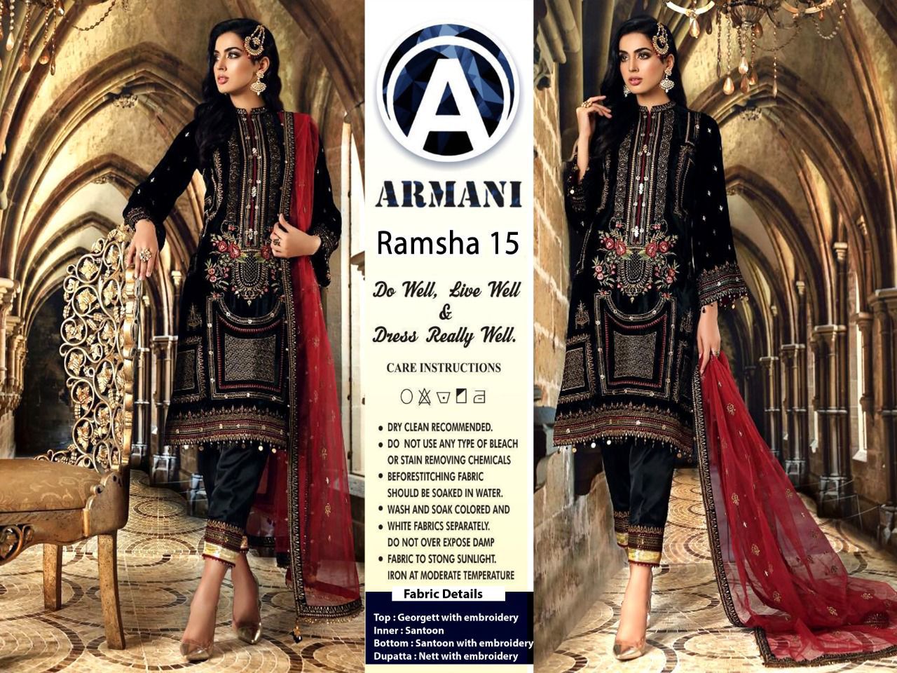 ARMANI RAMSHA 15 PAKISTANI SUITS ONLINE INDIA