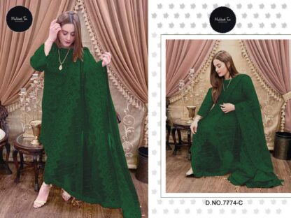 MEHBOOB TEX 7774 C KALMKAR VOL 1 GREEN PAKISTANI SUITS AT WHOLESALE PRICE - Image 2