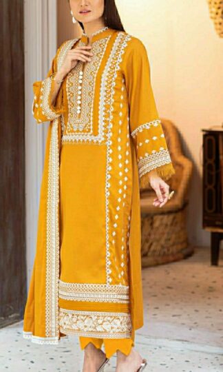 RAMSHA R 443 PAKISTANI YELLOW SUITS FOR HALDI