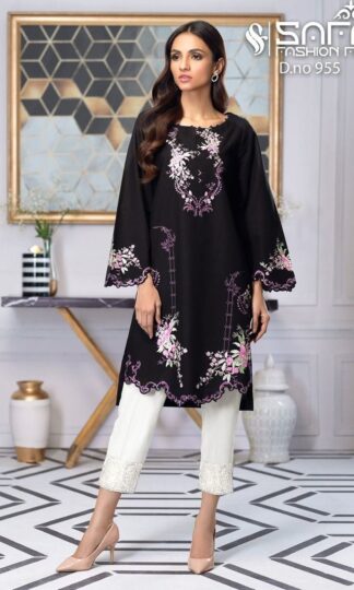 SAFA FASHION FAB 955 BLACK PAKISTANI KURTIS ONLINE