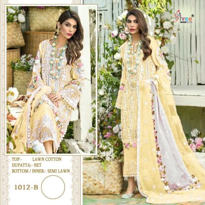 SHREE FABS 1012 B CRIMSON PREMIUM LAWN COLLECTION VOL 2 SALWAR KAMEEZ
