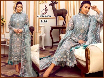 ALIF FASHION A 42 PAKISTANI SALWAR KAMEEZ DELHI - Image 3