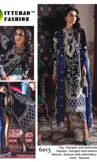 ITTEHAD FASHION 6013 DESIGNER PAKISTANI SUITS WITH PRICE