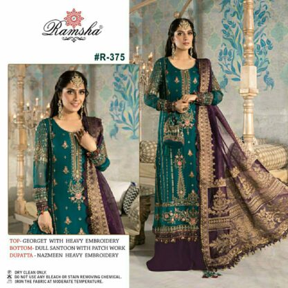 RAMSHA R 375 PAKISTANI SUITS IN SINGLE PIECE - Image 3