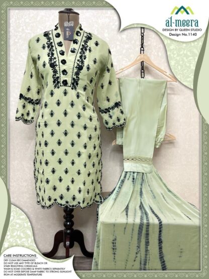 AL MEERA 1140 GREEN PAKISTANI KURTIS ONLINE SHOPPING