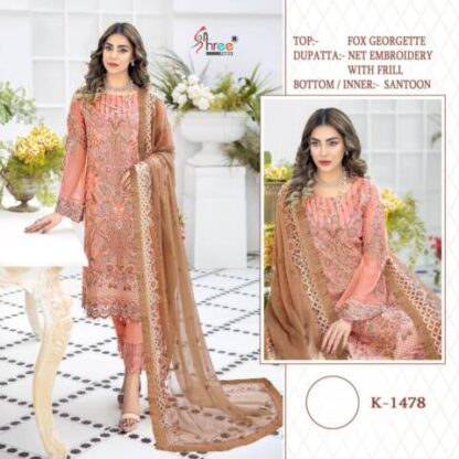 FEPIC ROSEMEEN K 1478 PAKISTANI SUITS WITH FRILL DUPATTA - Image 2