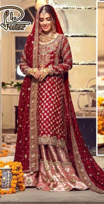 LAAIBAH DESIGNER LD AAYRA 30 A RED PAKISTANI SUIT ONLINE