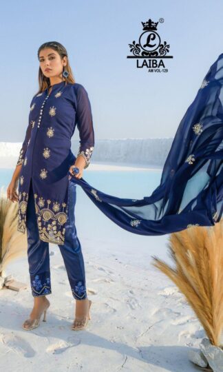LAIBA AM VOL 129 NAVY BLUE PAKISTANI DRESSES ONLINE FOR WOMEN