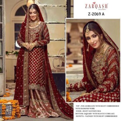 ZARQASH CRIMSON Z 2069 A PAKISTANI SALWAR KAMEEZ ONLINE