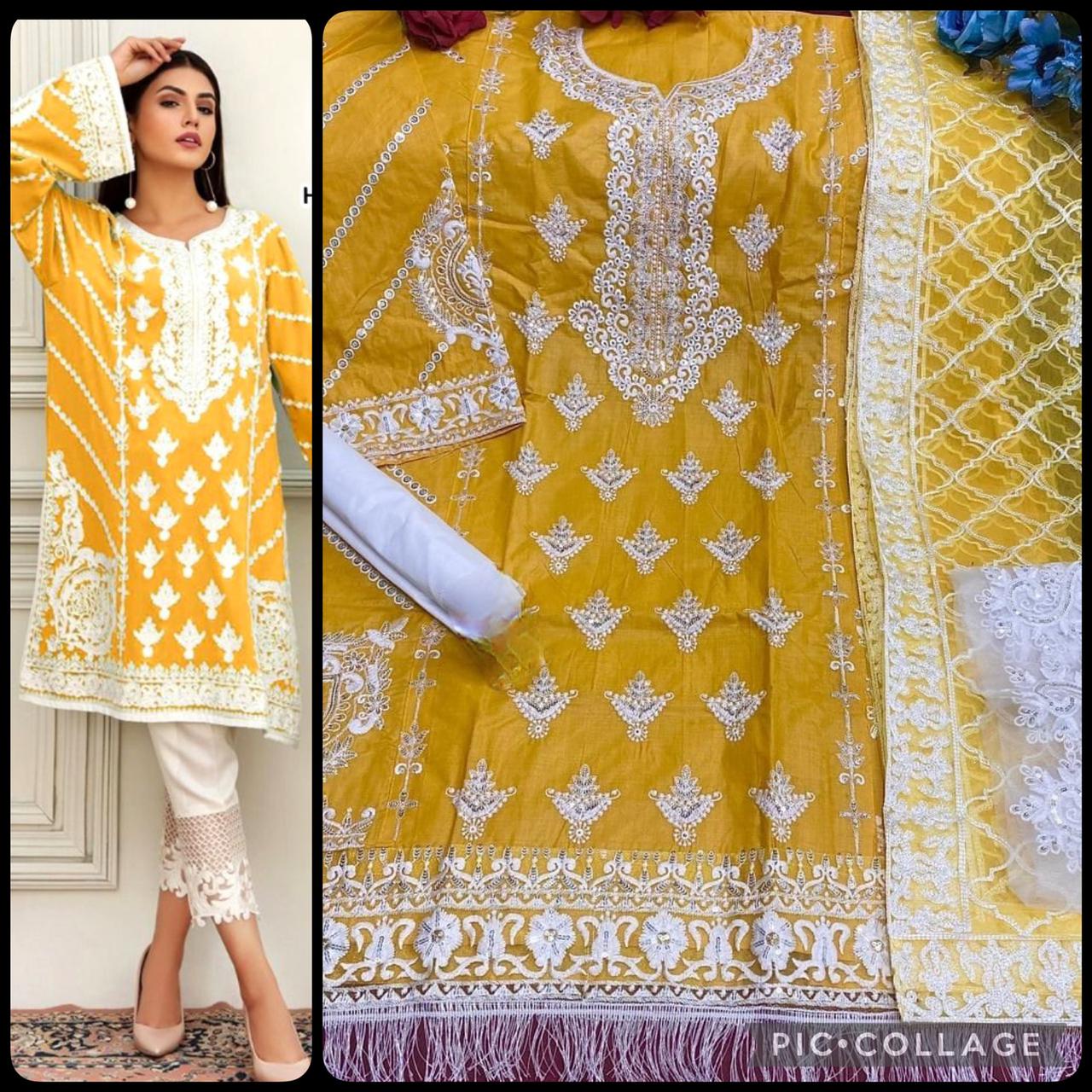 Yellow Pakistani salwar suit – Saffronfashionindia