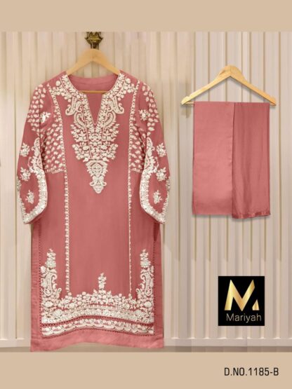 MARIYAH DESIGNER 1185 B PINK PAKISTANI KURTIS ONLINE SHOPPING MARIYAH DESIGNER 1185 B PINK P, PAKISTANI SUITS WHOLESALER FROM SURAT, SALWAR KAMEEZ WHOLESALE, SALWAR SUITS IN SINGLE  Pakistani Suits, SHREE FABS, Single, Suits, THE LIBAS COLLECTION