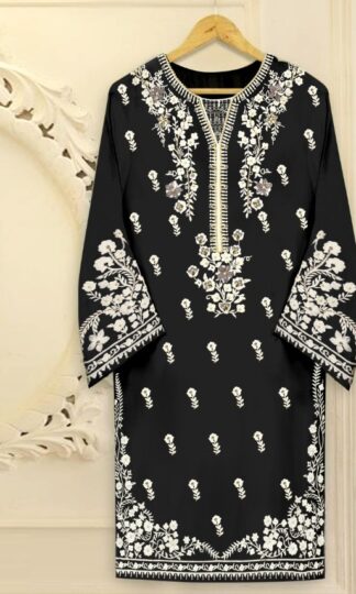 HALIMA CREATION HC 115 BLACK AND WHITE PAKISTANI DESIGNER KURTISHALIMA CREATION HC 115 BLACK AND WHITE PAKISTANI DESIGNER KURTIS