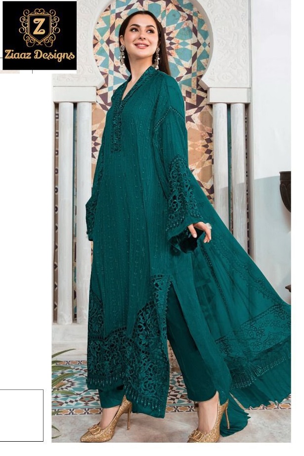 ladies suit indian salwar kameez unstiched fabric with dupatta peacock blue  | eBay