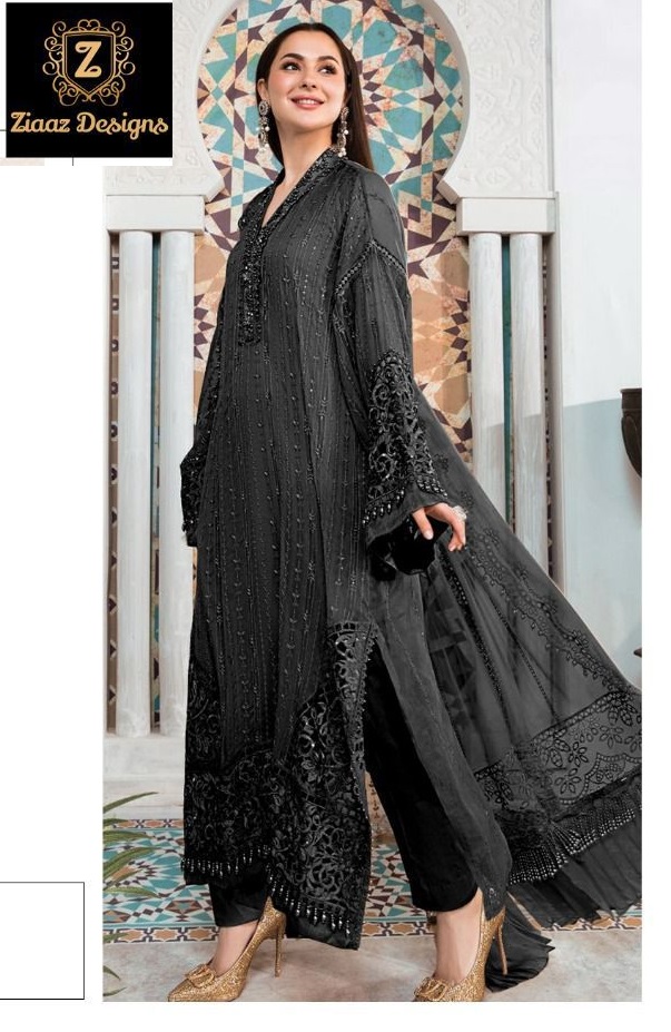 Pakistani black suit clearance design