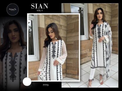 MEHBOOB TEX SIAN VOL 1 7773 WHITE PAKISTANI REAYDMADE KURTIS