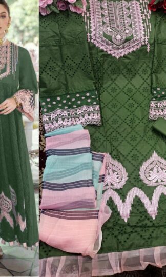 THE LIBAS COLLECTION MEHNDI HEAVY COTTON COLLECTION DRESS MATERIAL