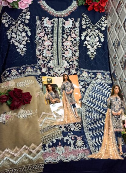 MARIYAH DESIGNER M 20 BLUE PAKISTANI SUITS WHOLESALER