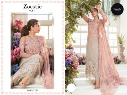 MEHBOOB TEX ZOESTIC VOL 1 7773 PAKISTANI PARTYWEAR SUITS AT WHOLESALE PRICE