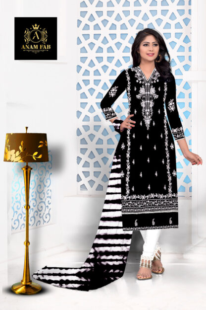 ANAM FAB 11216 BLACK  PAKISTANI KURTI ONLINE