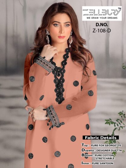 ZELLBURY Z 108 D PAKISTANI KURTIS ONLINE SHOPPING - Image 3