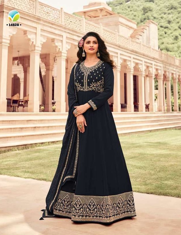 PR Fashion Chanderi Designer Readymade Floor Length Suit, Size: L & XL at  Rs 3199 in Surat