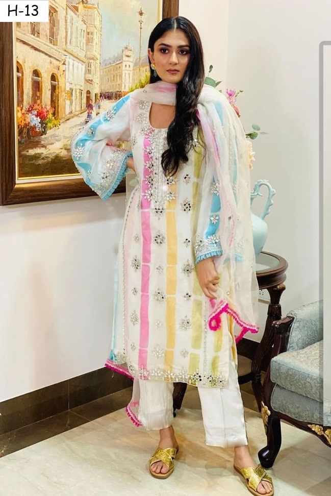 Pakistani Suits Style Blue Lakhnawi Dresses With Pants | Omzara | Latest pakistani  dresses, Stylish dress book, Indian fashion dresses