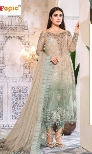 FEPIC ROSMEEN C 1239 EMBROIDERED BUTTERFLY SHADED PAKISTANI SUITS