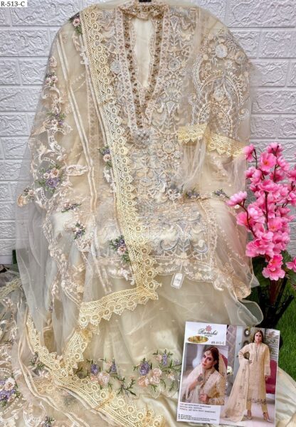 RAMSHA R 513 C NX PAKISTANI SUIT FOR WOMEN RAMSHA R 513 C NX, SALWAR KAMEEZ WHOLESALE, SALWAR SUITS IN SINGLE  Pakistani Suits, RAMSHA FASHION, Salwar Kameez, Single, Suits