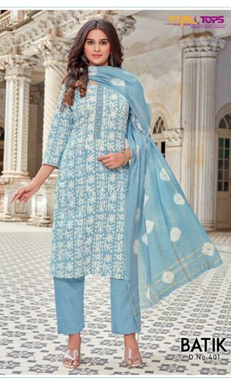 KASHISH BATIK VOL 04 SKY BLUE HANDWORK KURTI ONLINE