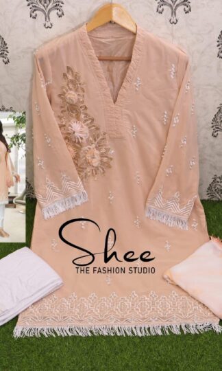 SHEE THE FASHION STUDIO 1103 CREEM RICH COMBINATION KURTI AT THE BEST PRICE