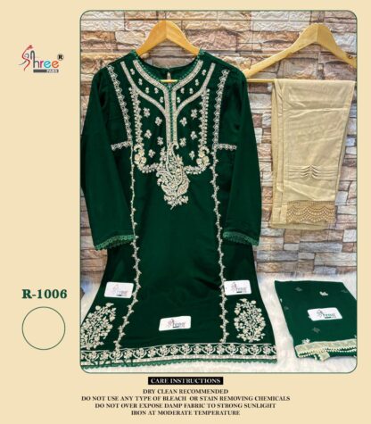 SHREE FABS1006 READYMADE GREEN PAKISTANI WOMEN KURTIS DESIGN