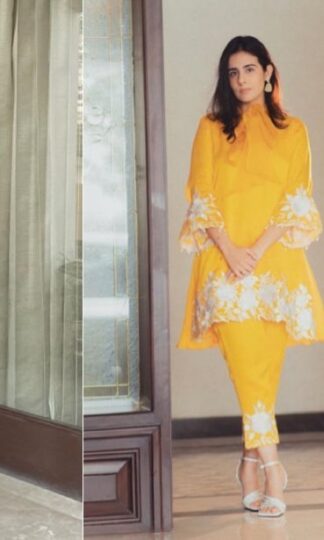 THE LIBAS COLLECTION FULL STITCHED YELLOW SUIT