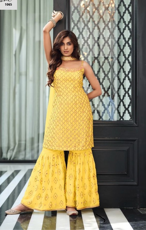 New Bollywood style Fancy Frill Stitch gown