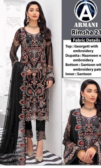 ARMANI RIMSHA 21 BLACK NEW PAKISTANI DESIGNER SALWAR SUITARMANI RIMSHA 21 BLACK NEW PAKISTANI DESIGNER SALWAR SUIT