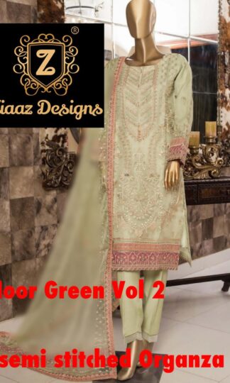 ZIAAZ DESIGNER NOOR GREEN VOL 2 ORGANZA PAKISTANI SUIT ONLINEZIAAZ DESIGNER NOOR GREEN VOL 2 ORGANZA PAKISTANI SUIT ONLINE