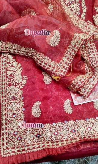 ZEEN DESIGNS NOOR RED ZD 103 REAL GLASS MIRROR WORK PAKISTANI SUIT ONLINE