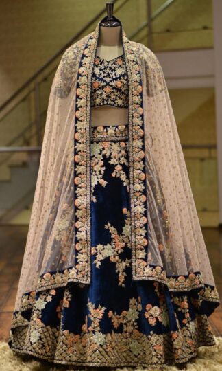 THE LIBAS COLLECTION NAVY BLUE WEDDING STYLE LEHNGA ONLINE