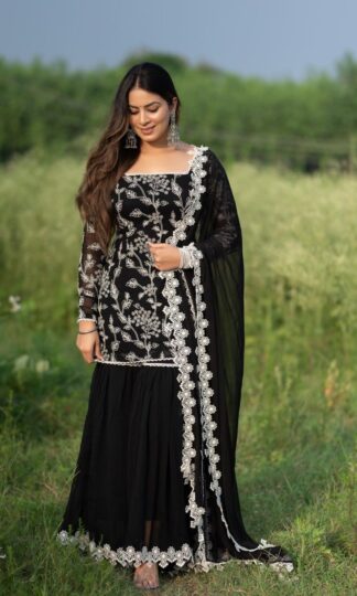 THE LIBAS COLLECTION BLACK SHARARA SUITS ONLINE
