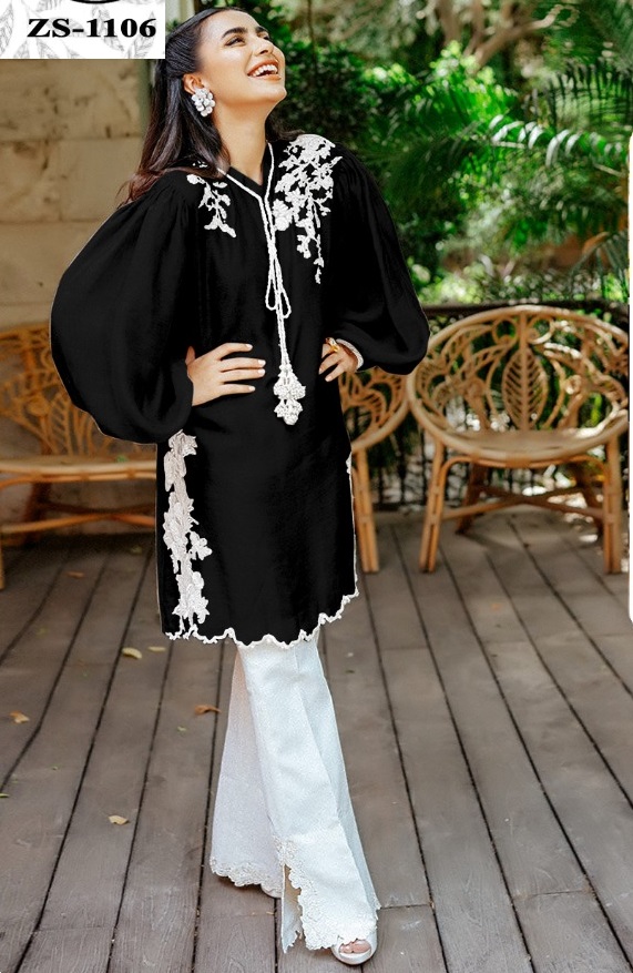 Laxuria Trendz 1235 Hit Design Black Full Stitched Velvet Pakistani Suit
