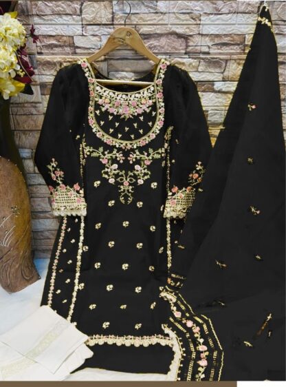 AARSH 026 B BLACK DESIGNER PAKISTANI KURTI WITH PRICE