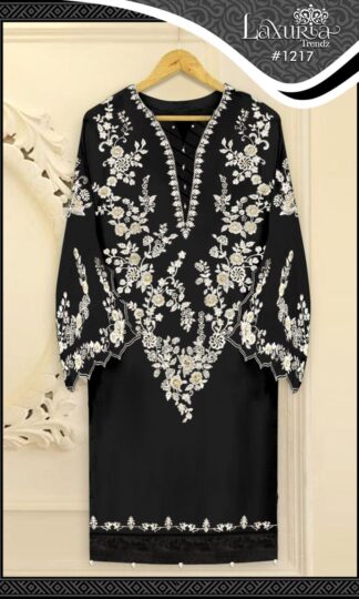 LUXURIA TRENDZ 1217 BLACK PAKISTANI KURTI LATEST COLLECTION