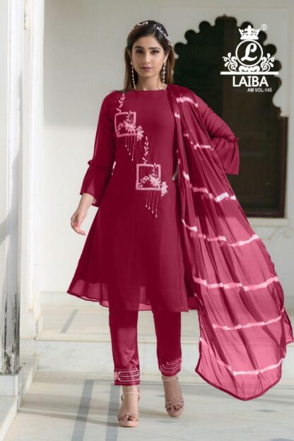 LAIBA AM Vol 145 WINE PAKISTANI KURTI ONLINE